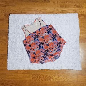 Collective Concepts Floral Chiffon Tank Top, Women's Small, Excellent Condition!